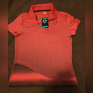 New! Women's Quick Dry Golf Or Sport Polo Shirt Size Small Bright Pink And Black